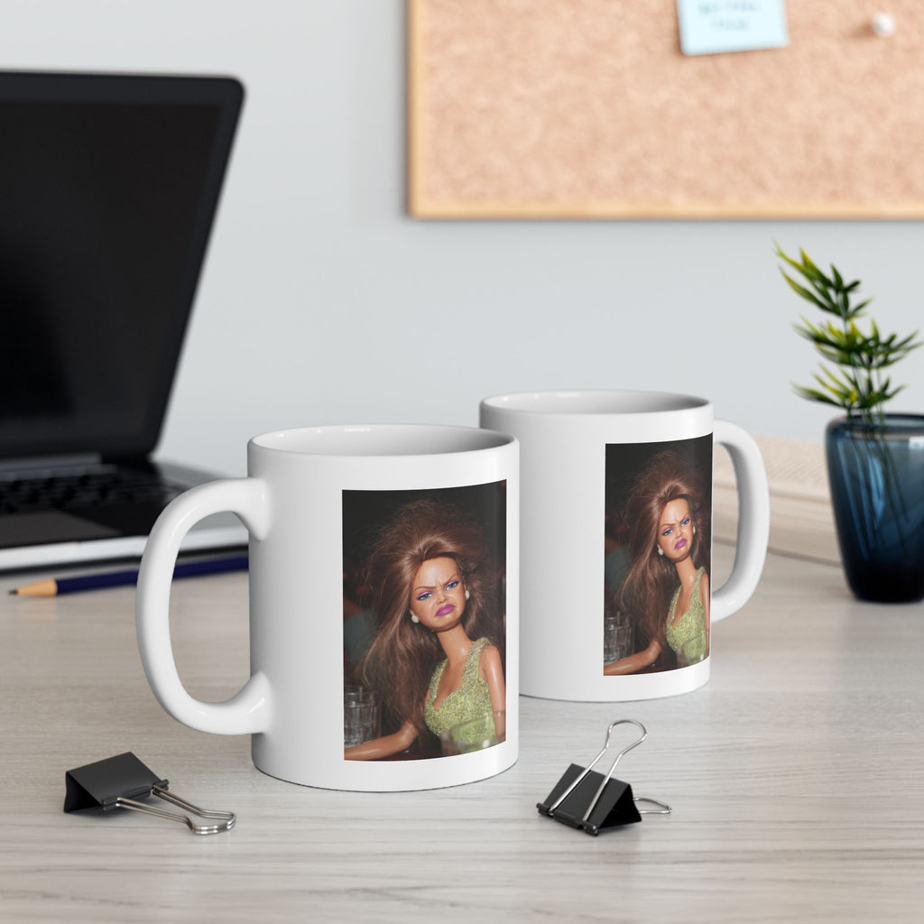 Funny Judging Doll Coffee Mug