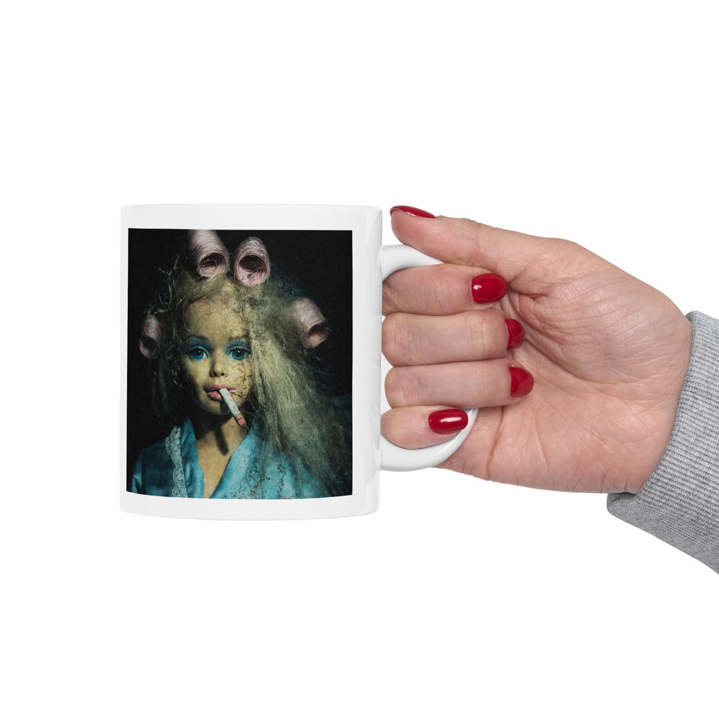 Funny Burnt Out Doll Coffee Mug
