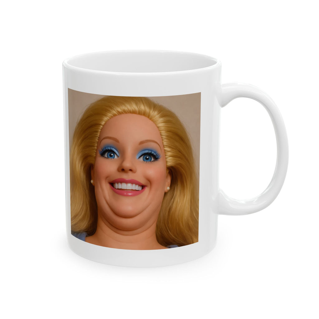 Funny Awkward Smile Doll Coffee Mug