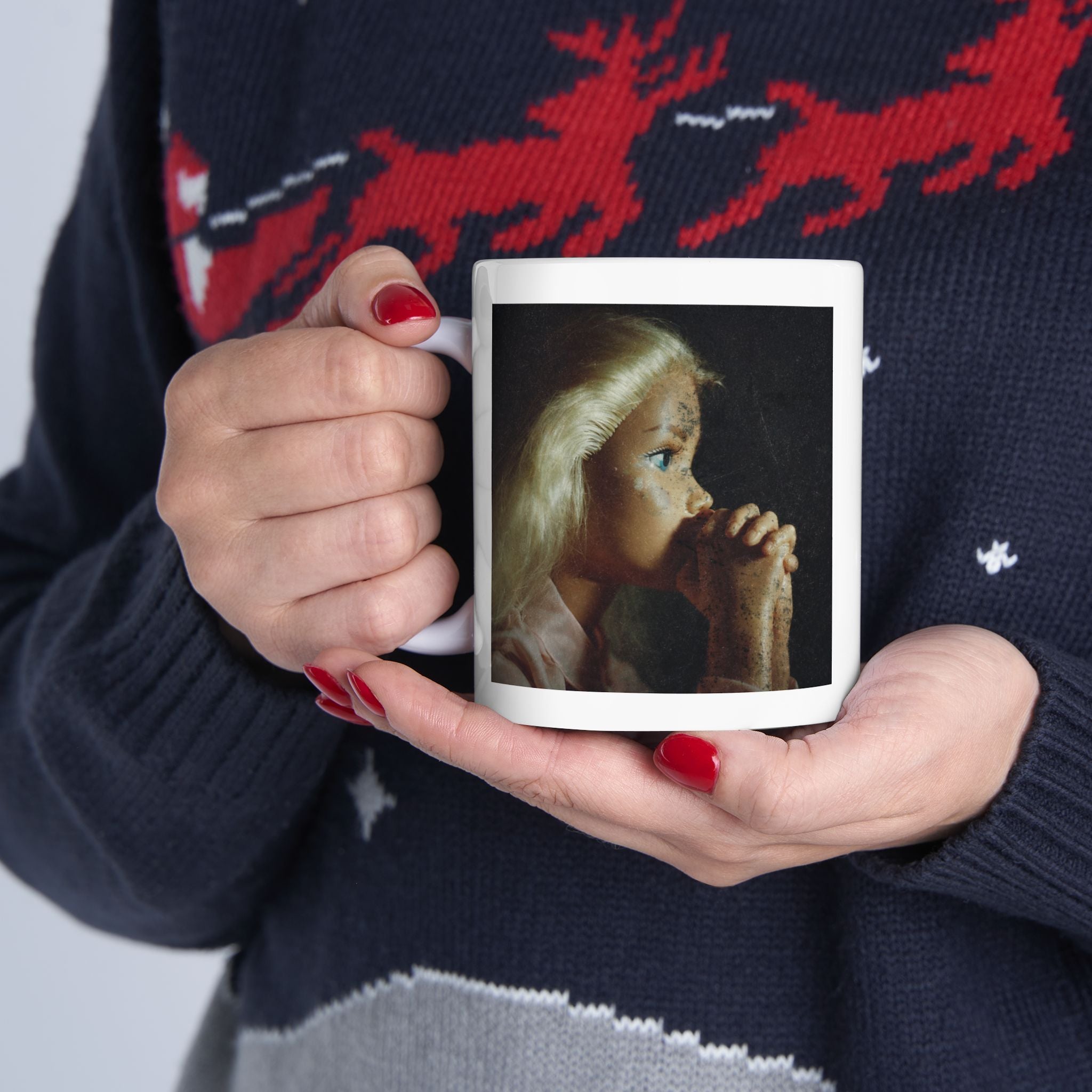 Vintage Praying Doll Coffee Mug