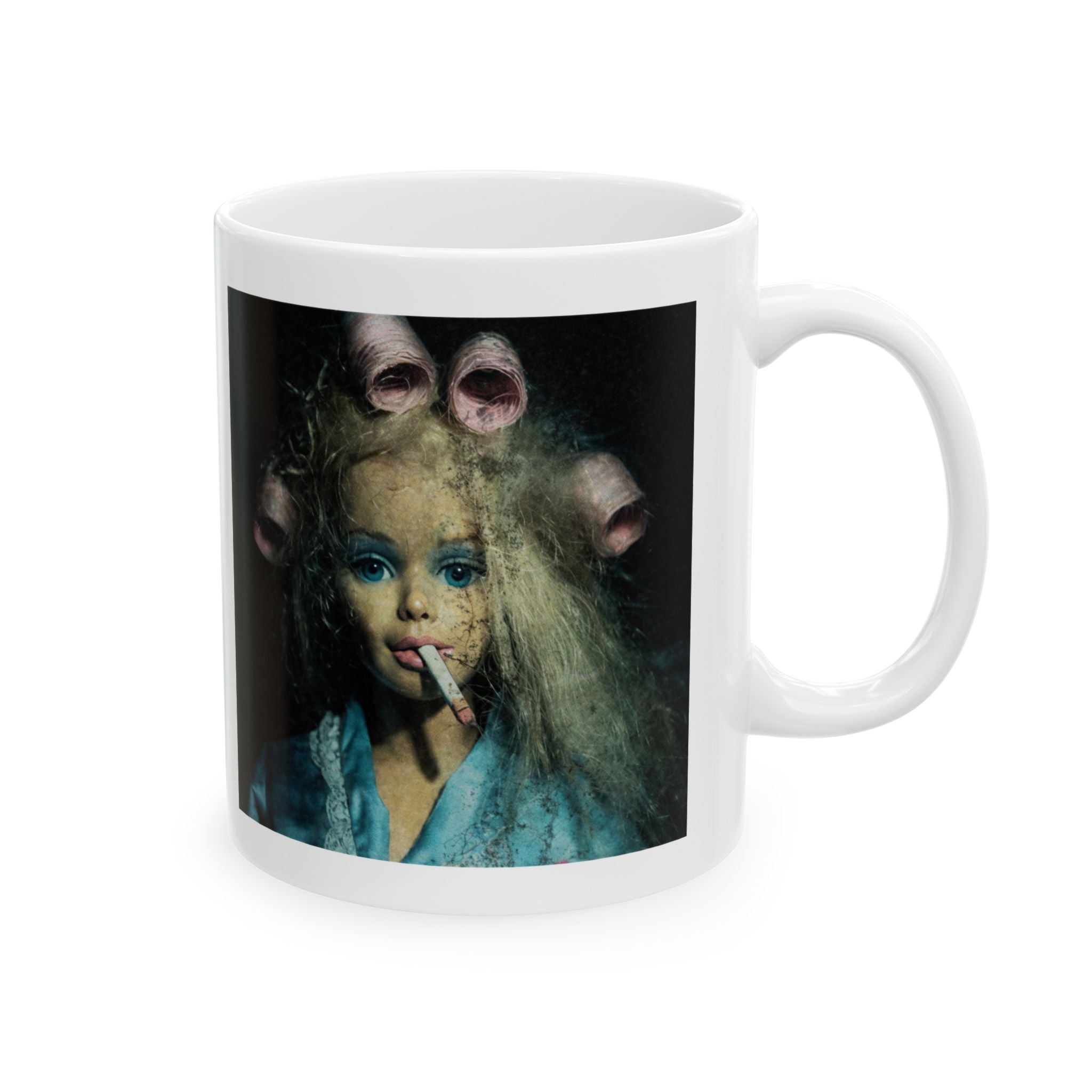 Funny Burnt Out Doll Coffee Mug