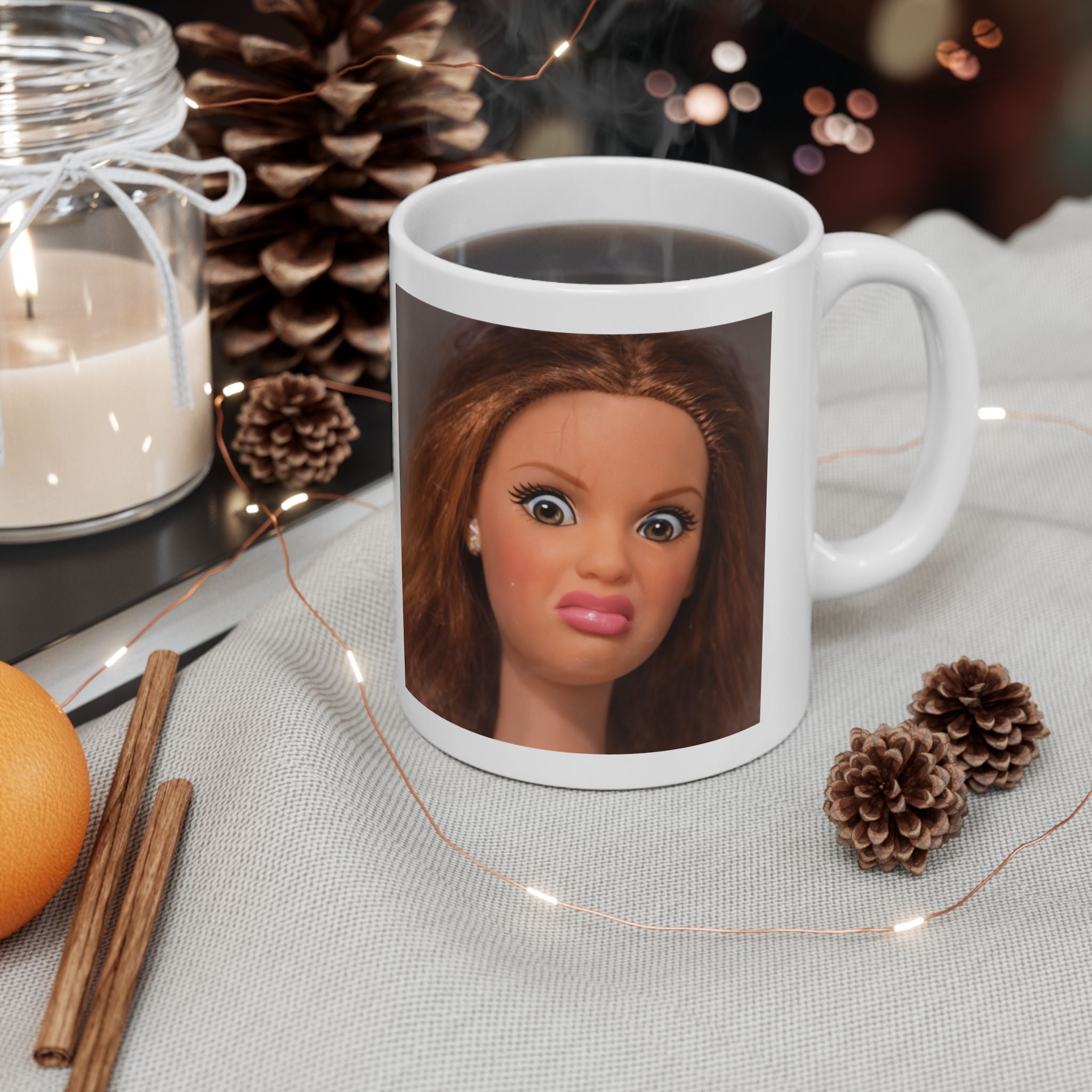 Funny Disgusted Doll Reaction Coffee Mug