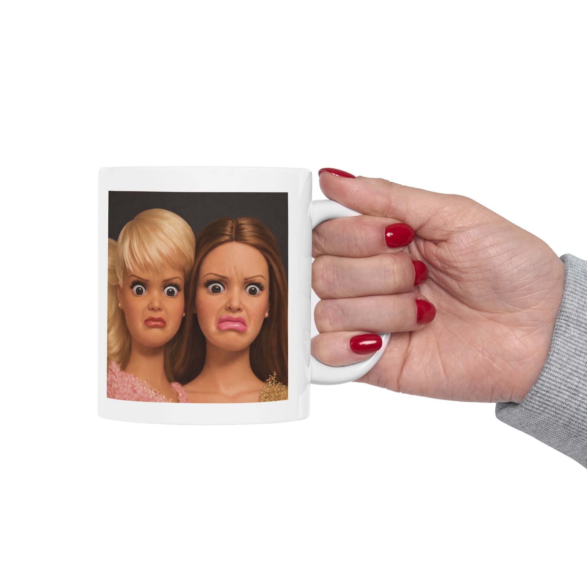 Funny Disgusted Doll Faces Coffee Mug