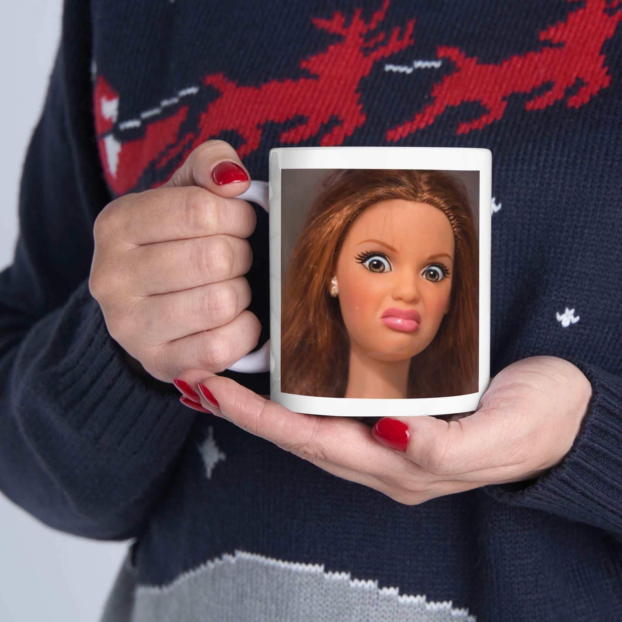 Funny Disgusted Doll Reaction Coffee Mug