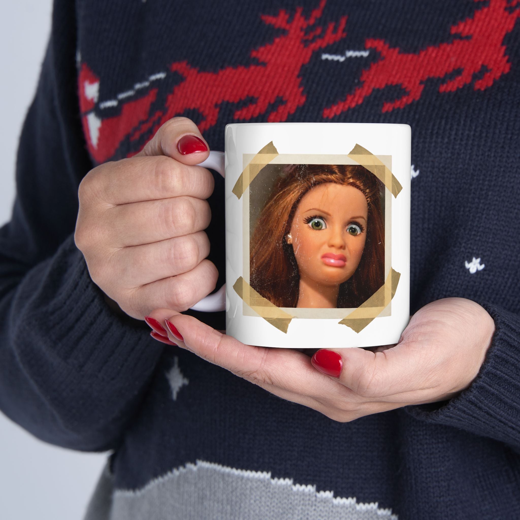 Funny Judging Doll Meme Coffee Mug