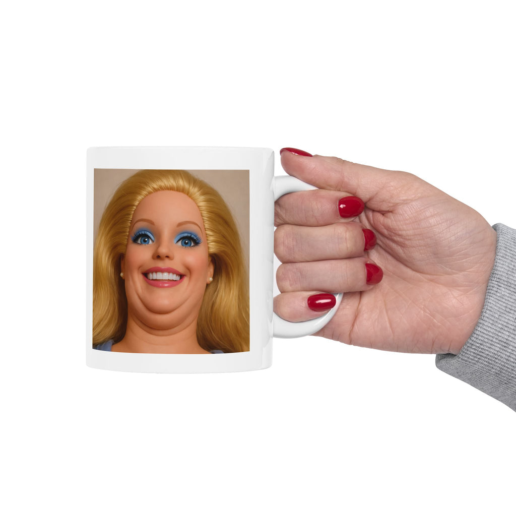 Funny Awkward Smile Doll Coffee Mug