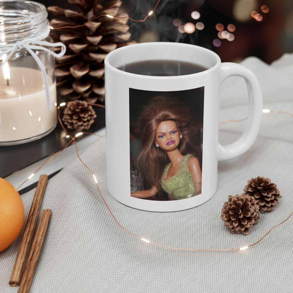 Funny Judging Doll Coffee Mug
