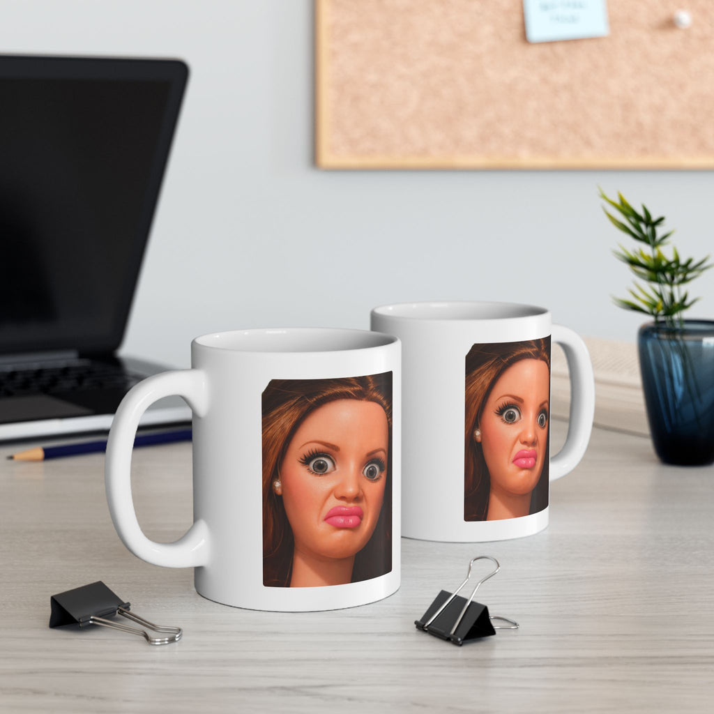 Funny Judging Doll Reaction Coffee Mug