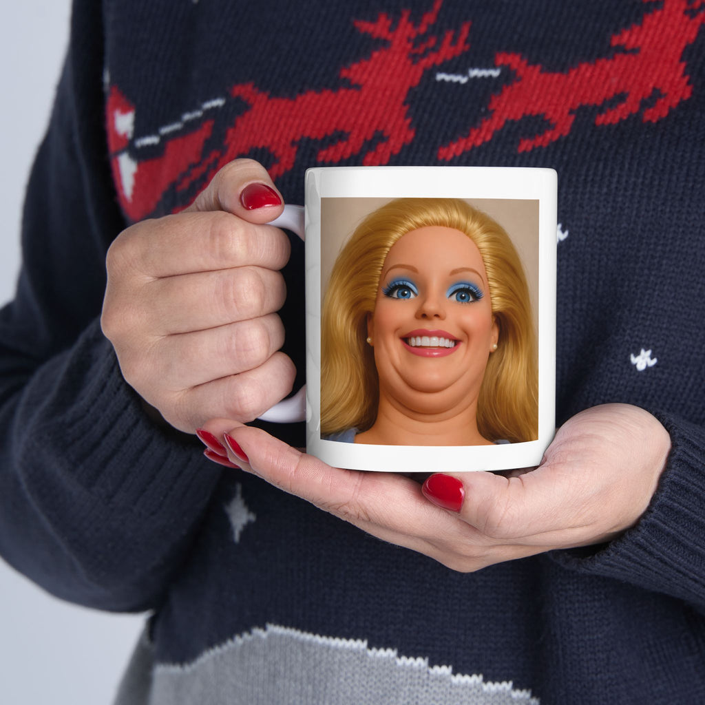 Funny Awkward Smile Doll Coffee Mug
