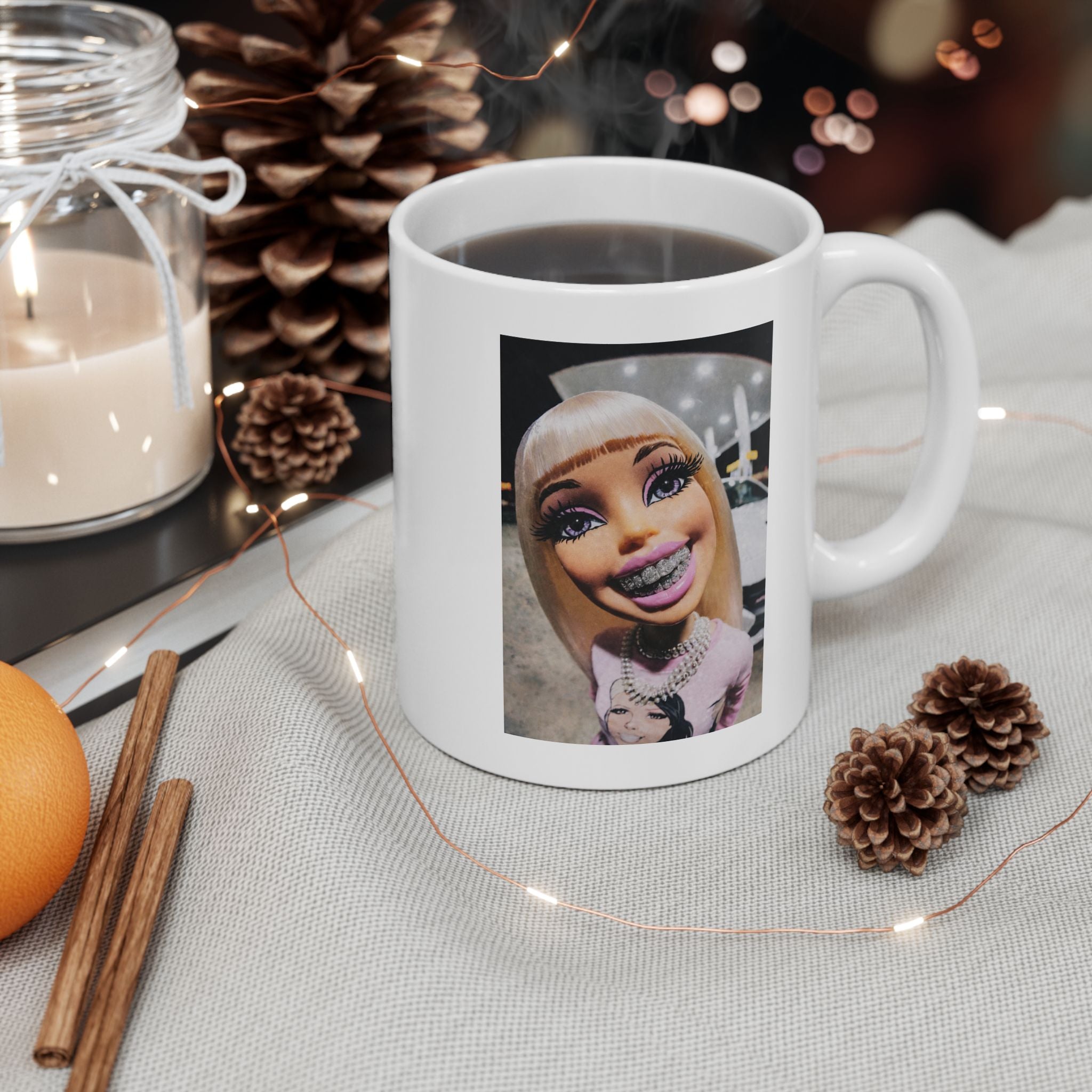 Funny Braces Doll Selfie Coffee Mug