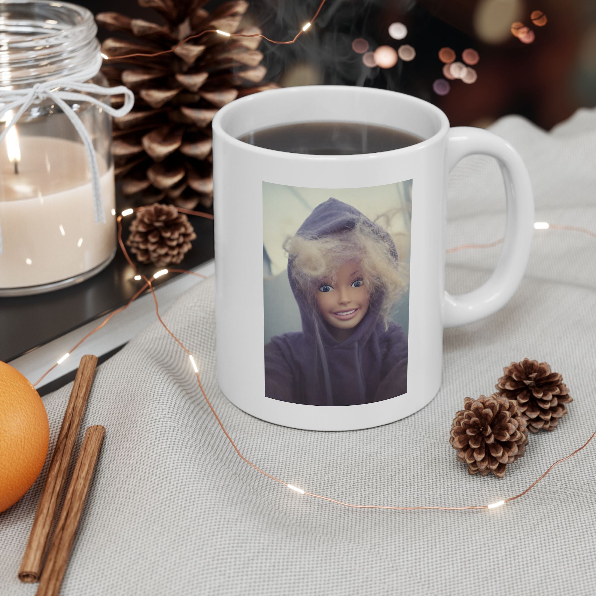 Funny Hoodie Doll Selfie Coffee Mug