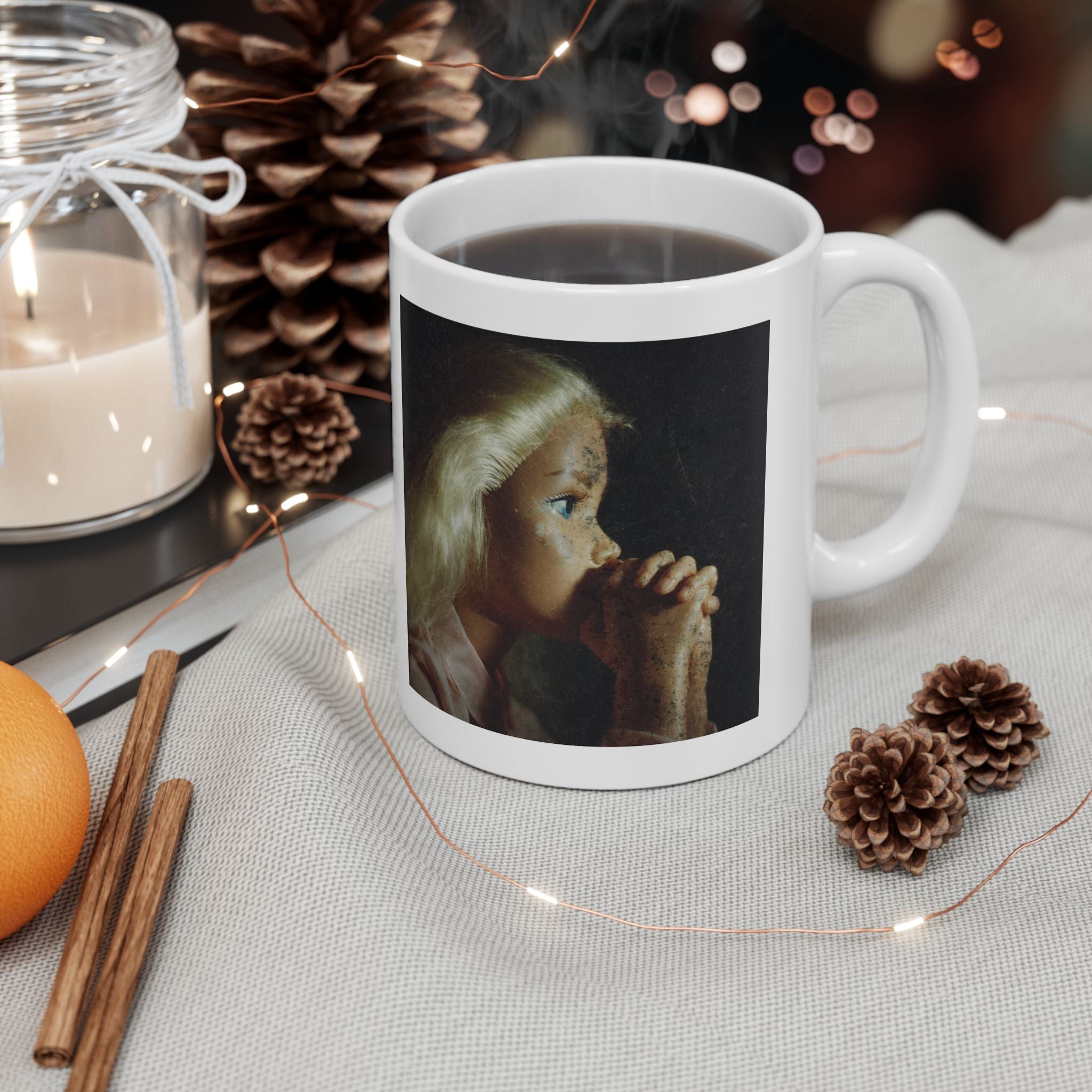 Vintage Praying Doll Coffee Mug