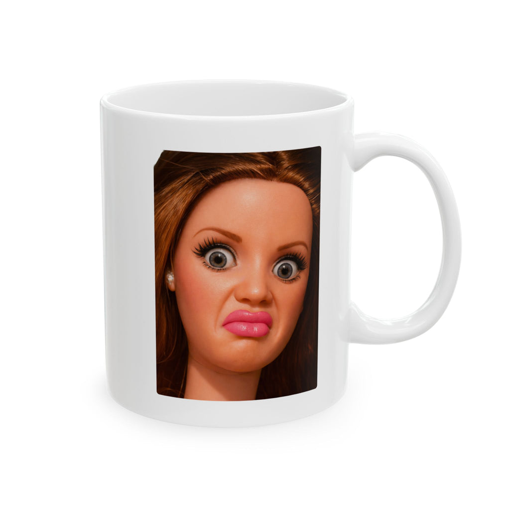 Funny Judging Doll Reaction Coffee Mug
