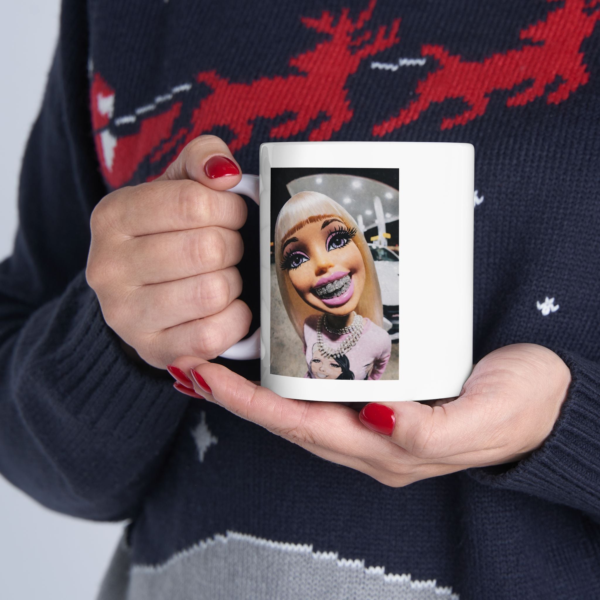 Funny Braces Doll Selfie Coffee Mug