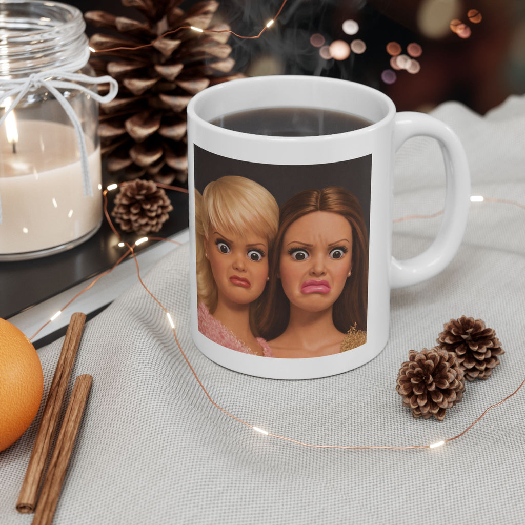 Funny Disgusted Doll Faces Coffee Mug