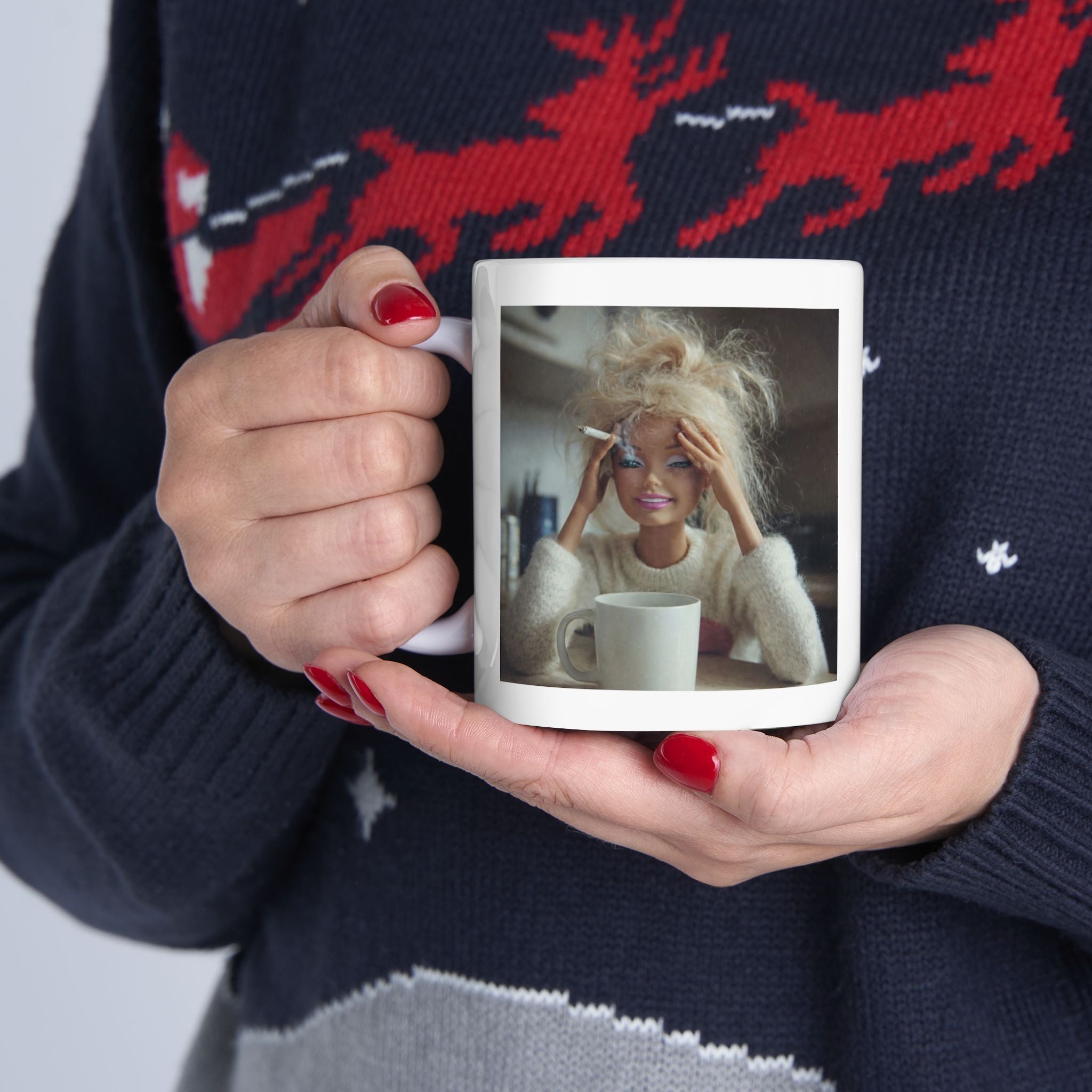 Funny Messy Hair Doll Coffee Mug
