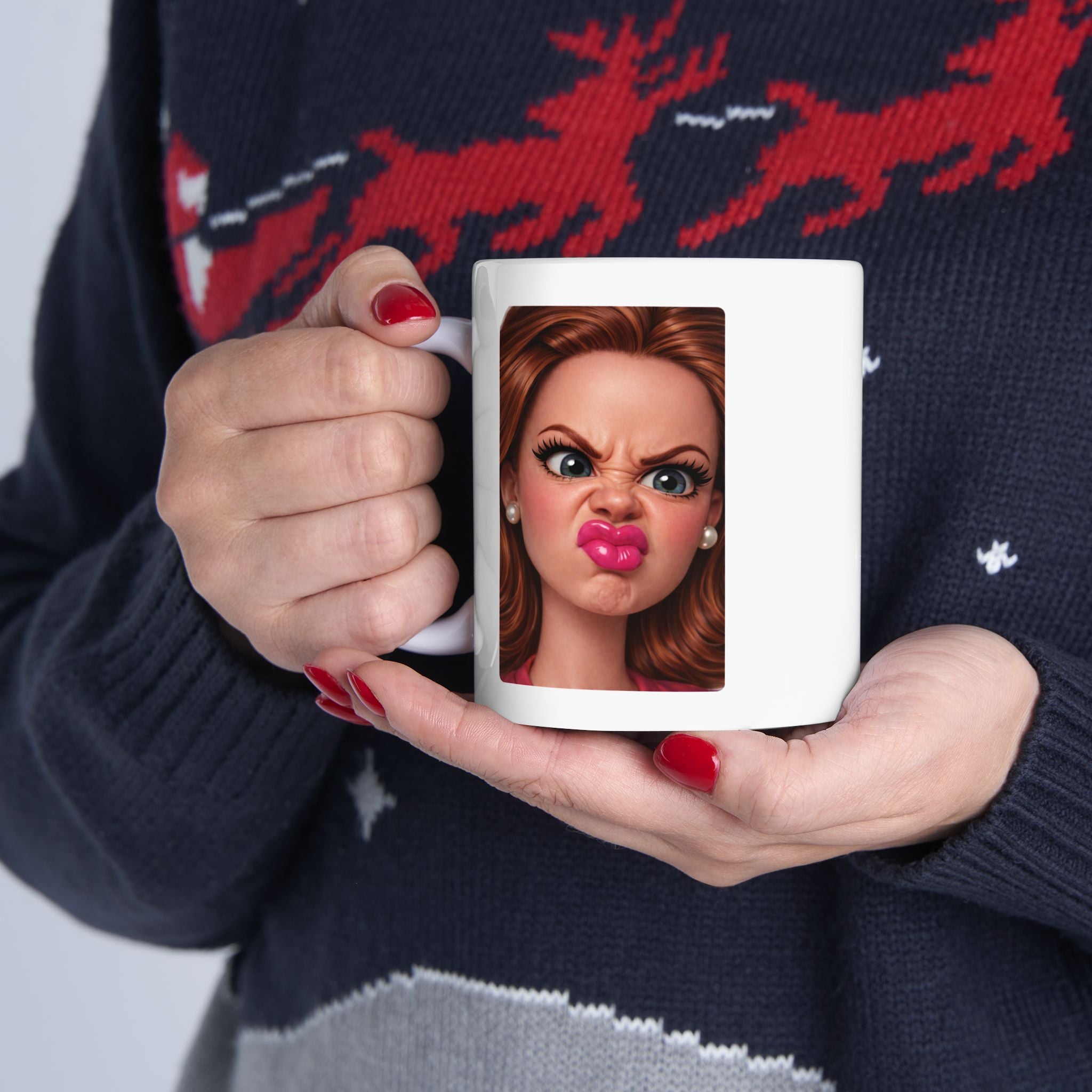 Funny Angry Doll Reaction Coffee Mug