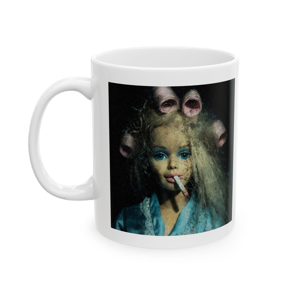 Funny Burnt Out Doll Coffee Mug