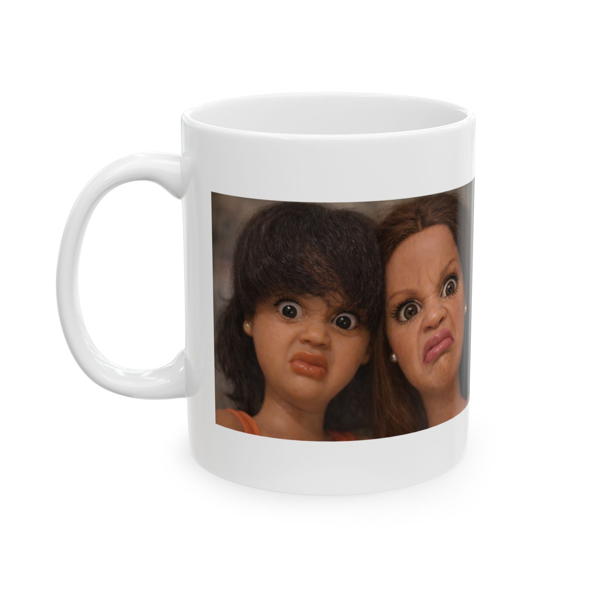 Funny Double Disgusted Doll Reaction Coffee Mug