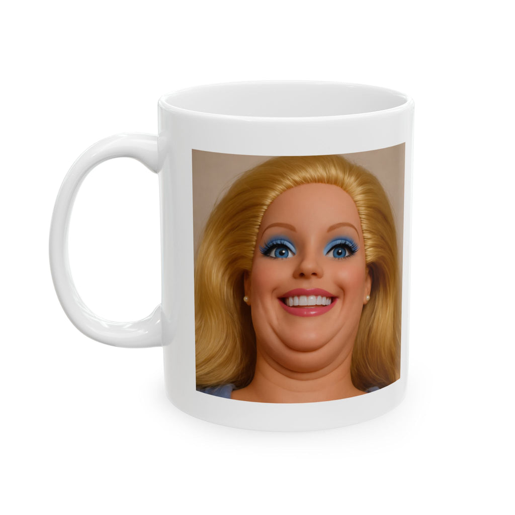 Funny Awkward Smile Doll Coffee Mug