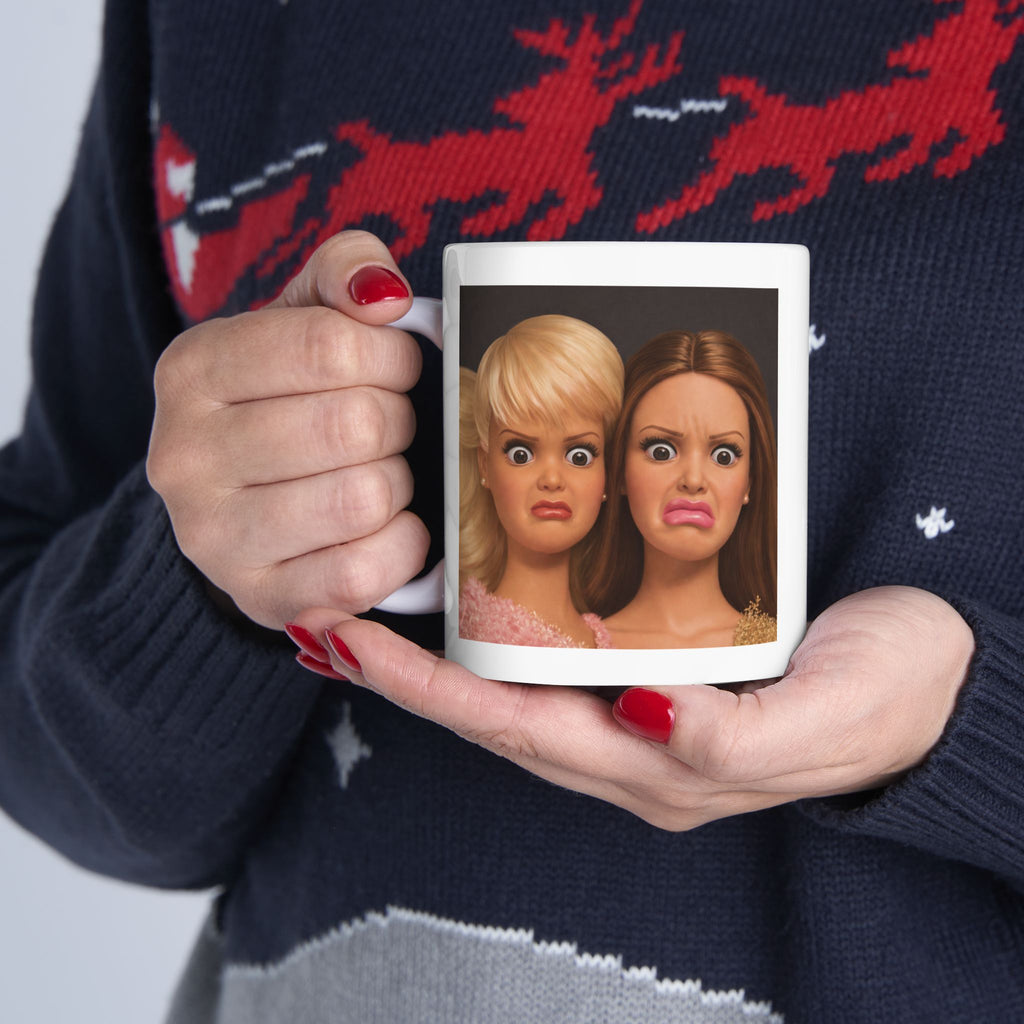 Funny Disgusted Doll Faces Coffee Mug