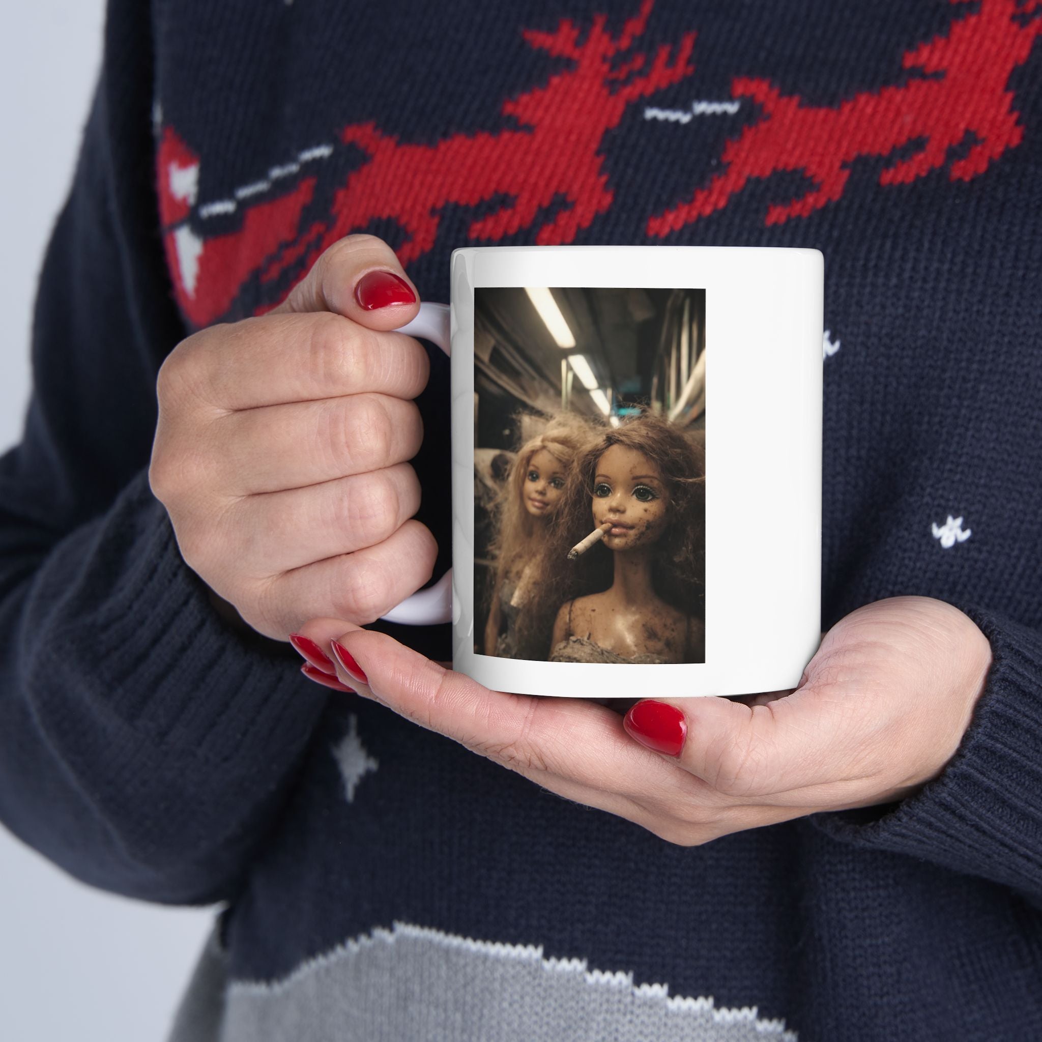Funny Messy Doll Chaos Coffee Mug
