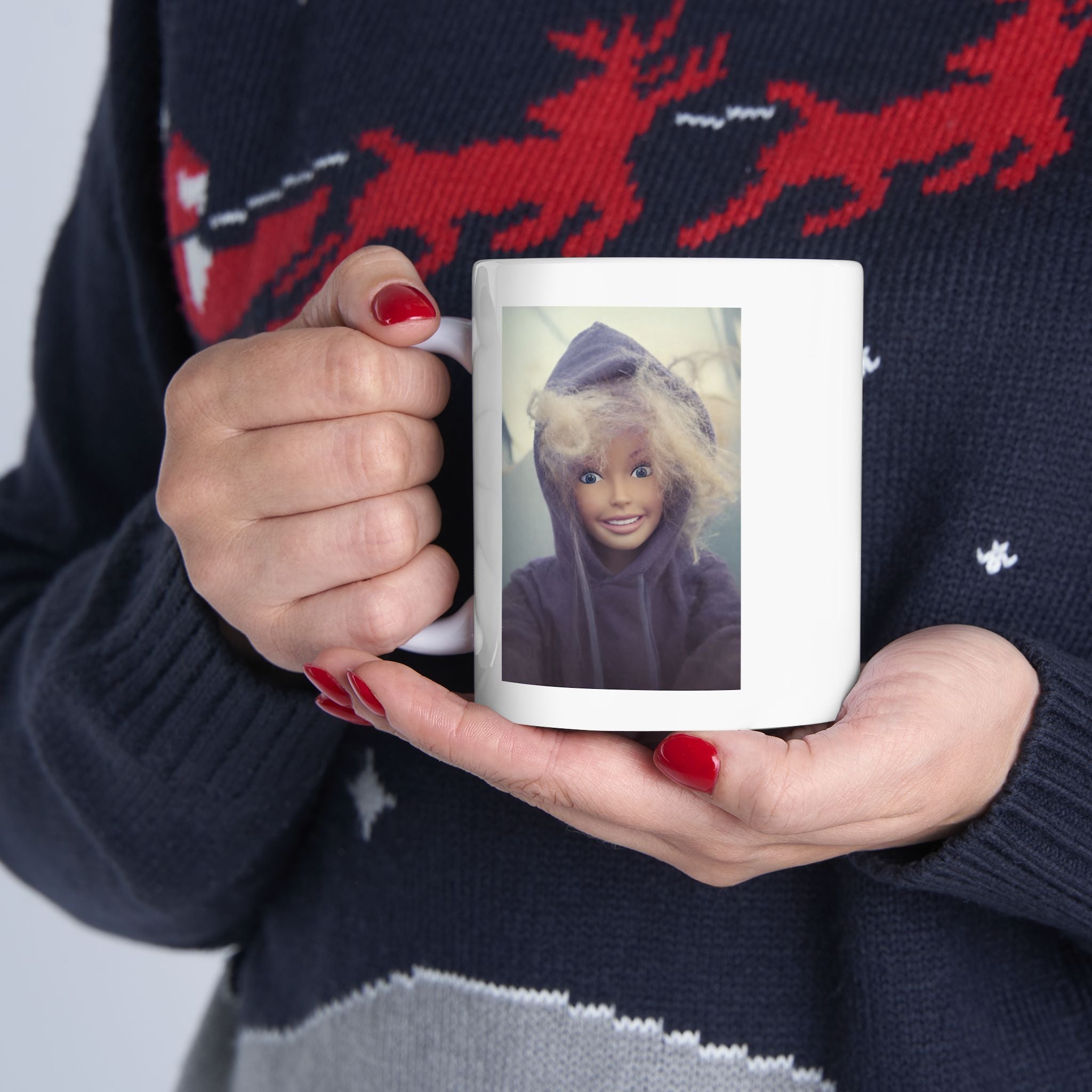 Funny Hoodie Doll Selfie Coffee Mug