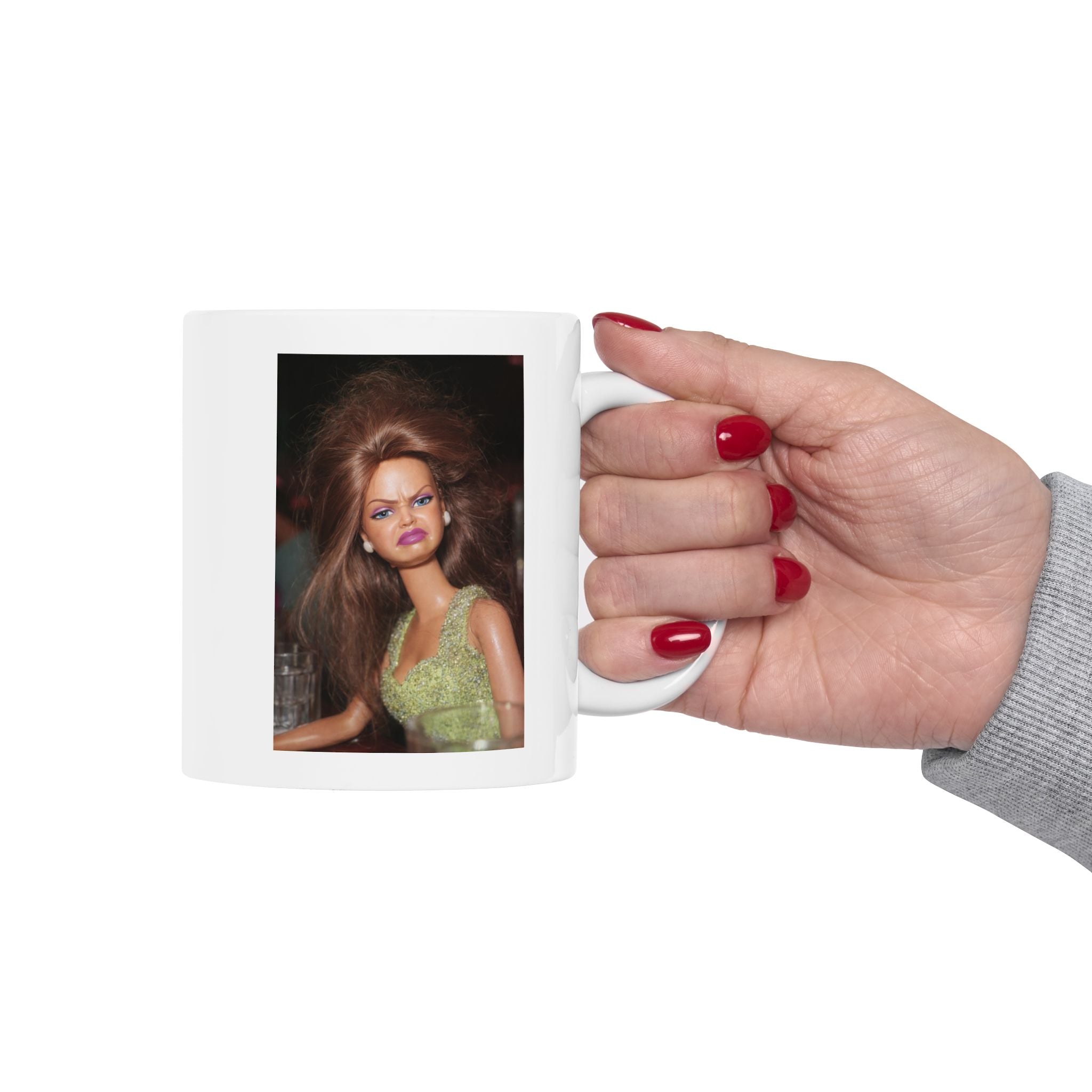 Funny Judging Doll Coffee Mug
