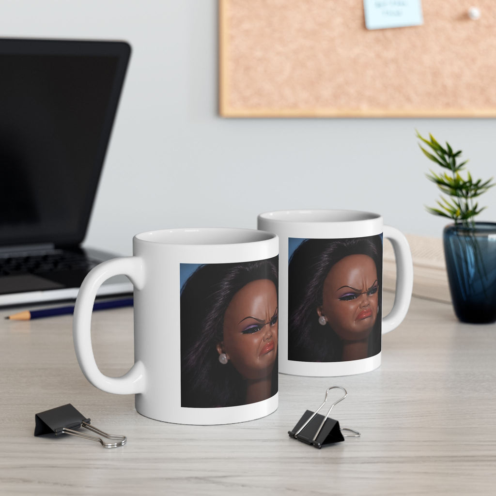 Funny Disgusted Doll Reaction Coffee Mug